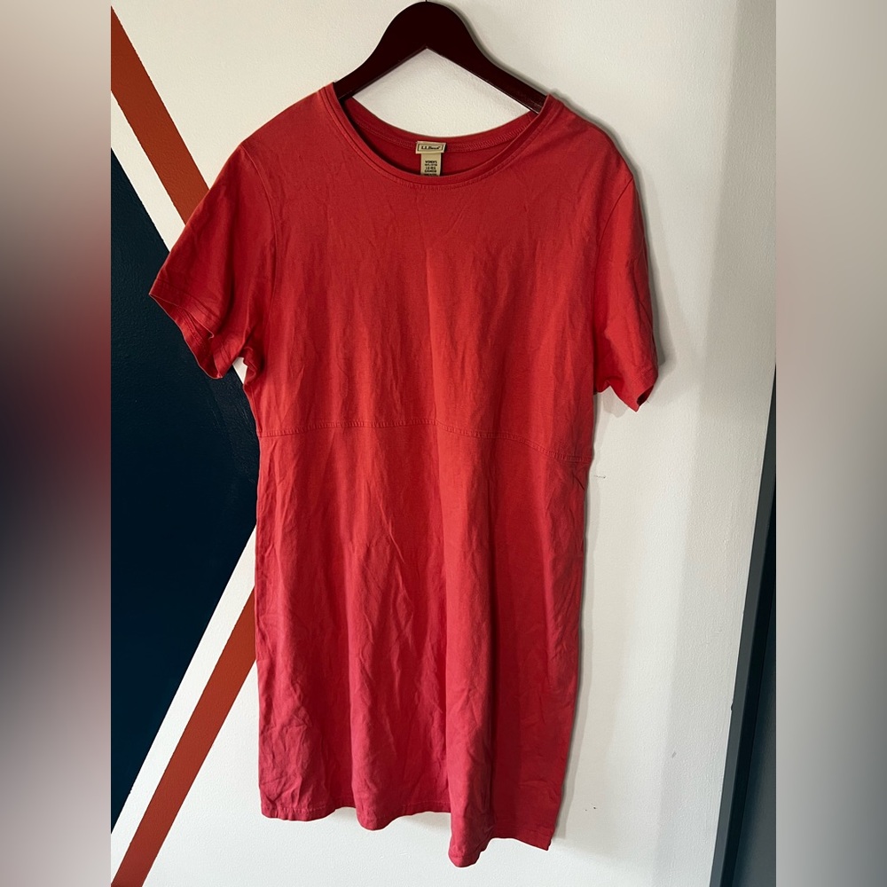 L.L. Bean Women’s Short Sleeve Salmon Tee Dress